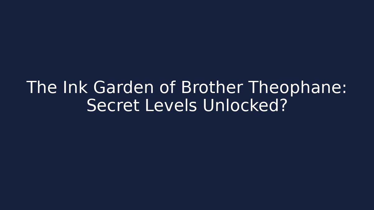 The Ink Garden of Brother Theophane: Secret Levels Unlocked?