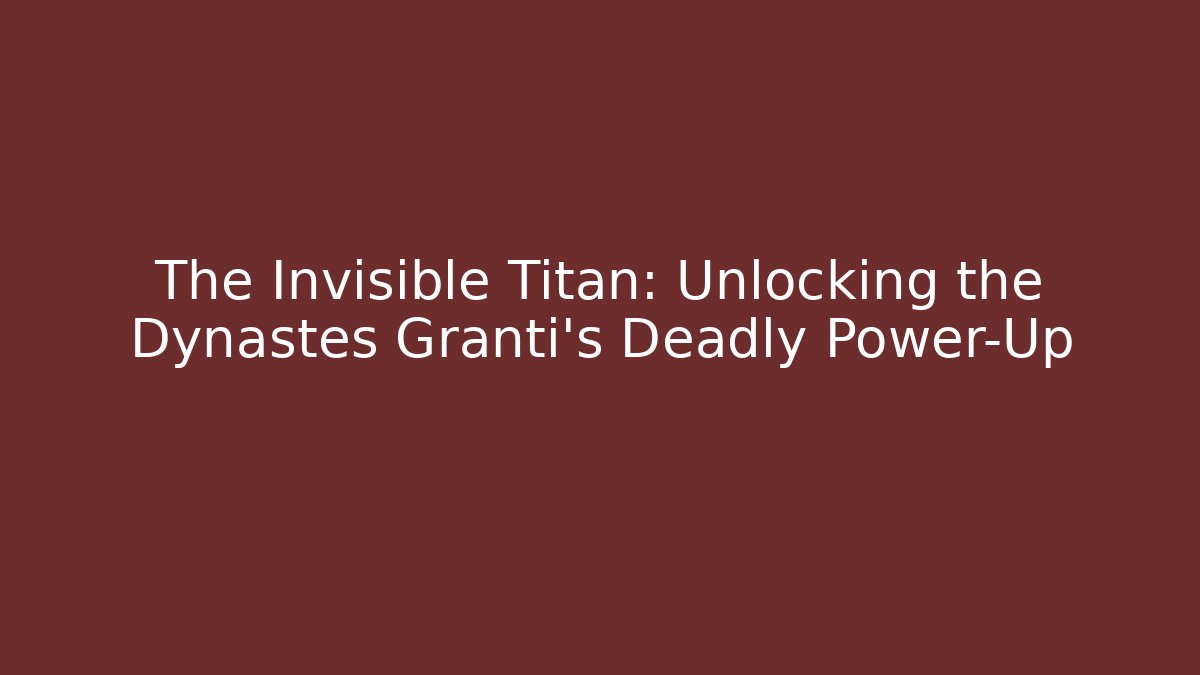 The Invisible Titan: Unlocking the Dynastes Granti's Deadly Power-Up