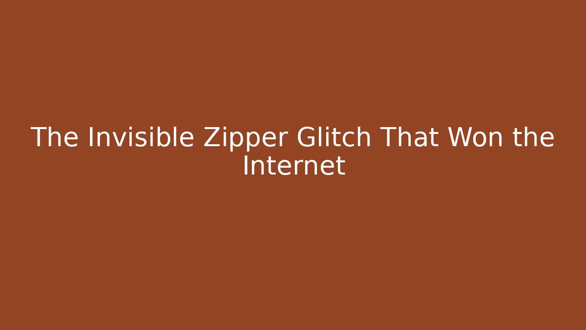The Invisible Zipper Glitch That Won the Internet