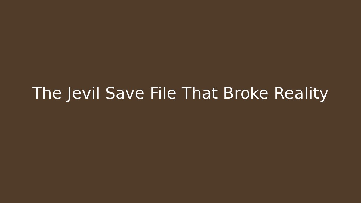 The Jevil Save File That Broke Reality - Create More Assets