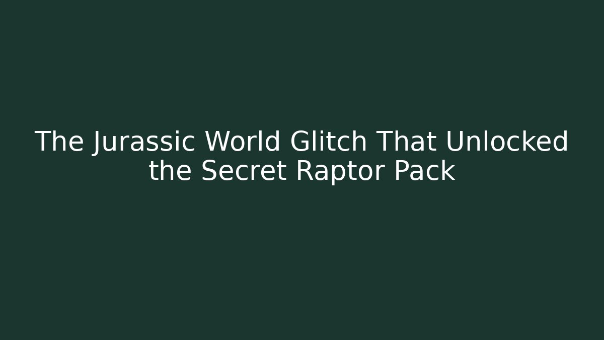 The Jurassic World Glitch That Unlocked the Secret Raptor Pack