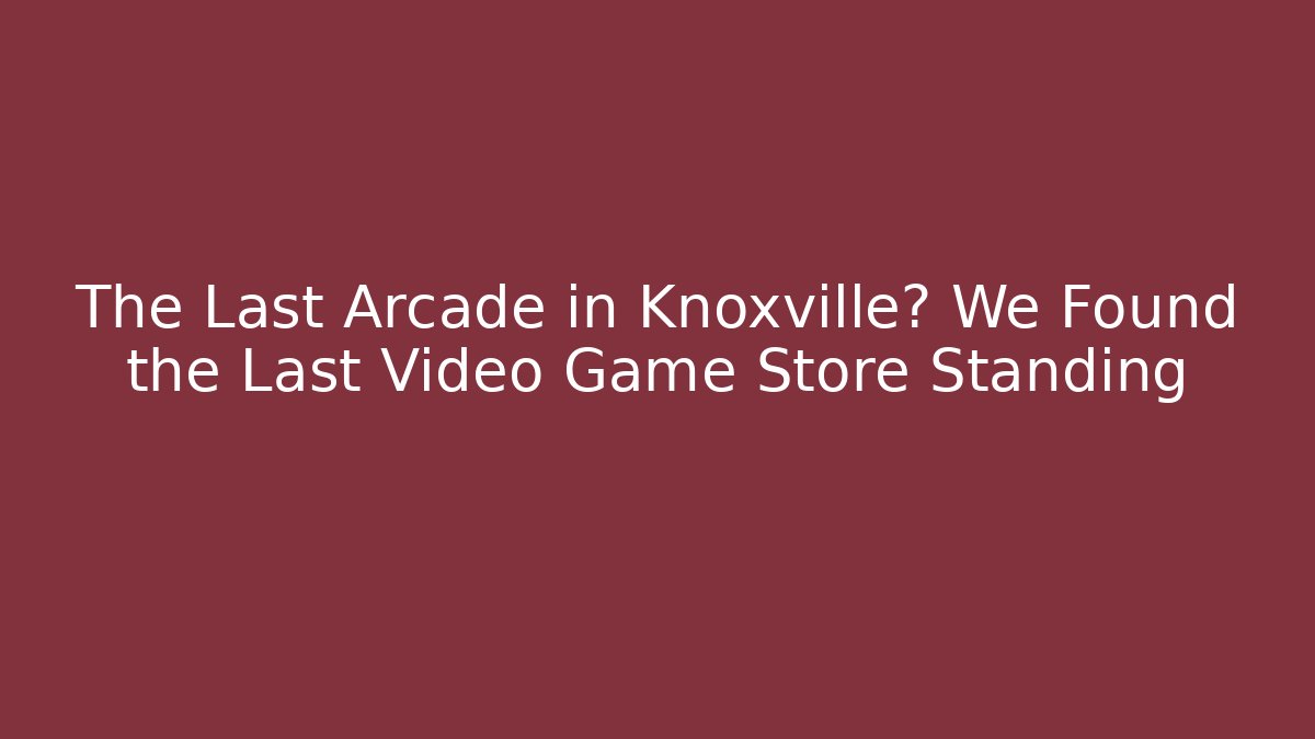 The Last Arcade in Knoxville? We Found the Last Video Game Store Standing