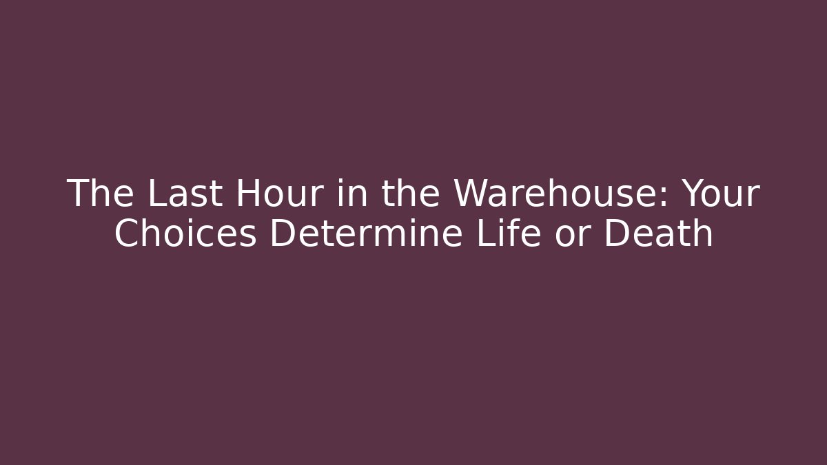 The Last Hour in the Warehouse: Your Choices Determine Life or Death