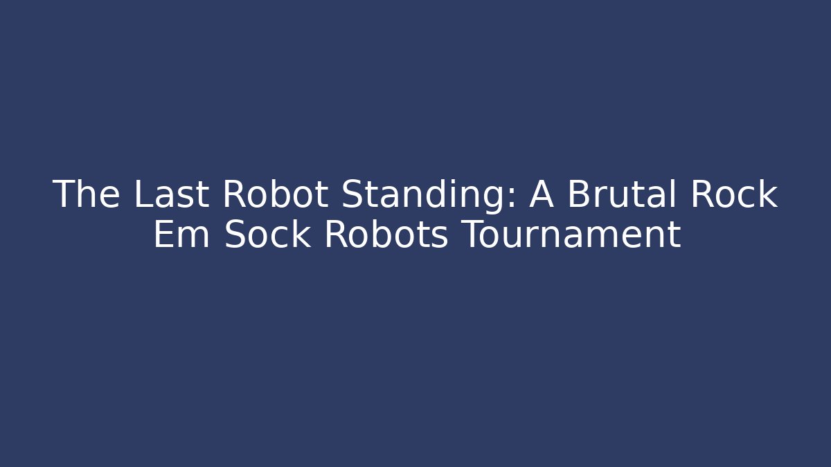 The Last Robot Standing: A Brutal Rock Em Sock Robots Tournament