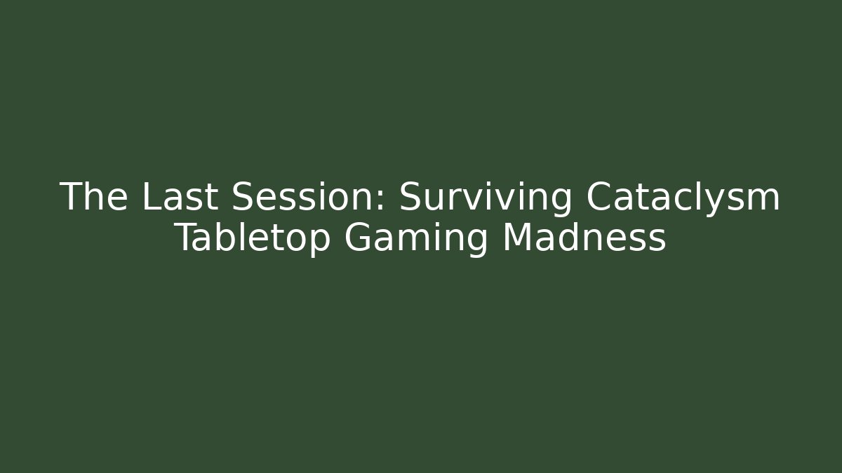 The Last Session: Surviving Cataclysm Tabletop Gaming Madness