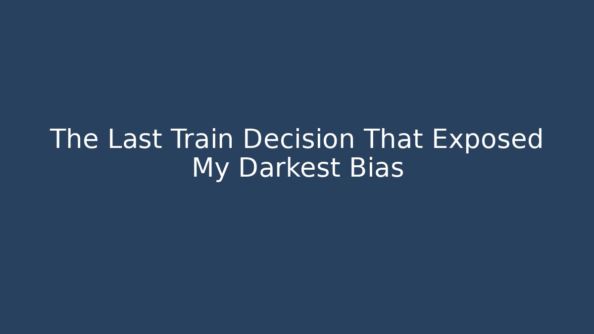 The Last Train Decision That Exposed My Darkest Bias