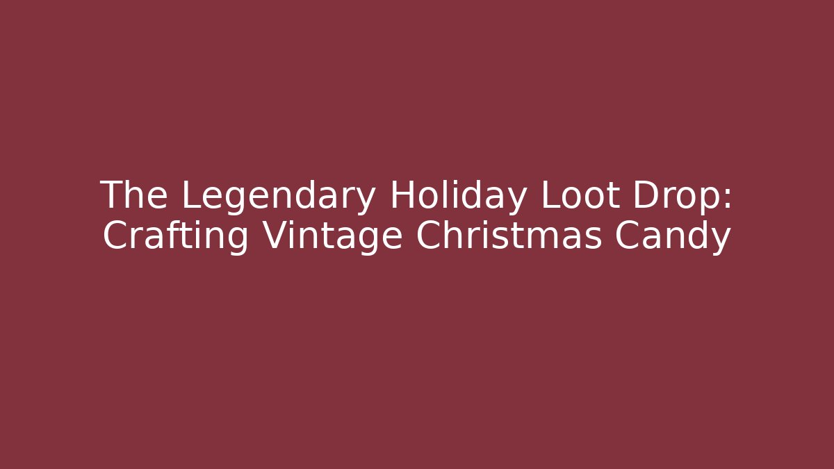 The Legendary Holiday Loot Drop: Crafting Vintage Christmas Candy