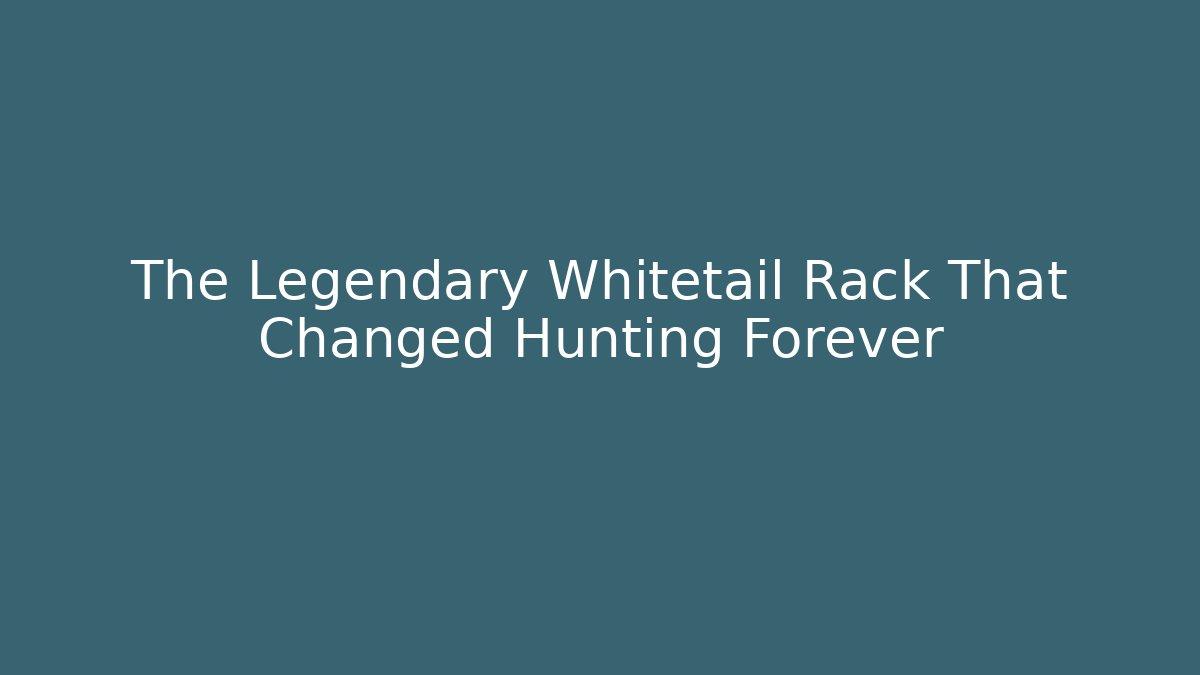 The Legendary Whitetail Rack That Changed Hunting Forever