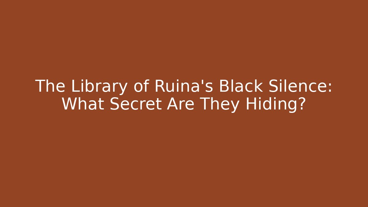 The Library of Ruina's Black Silence: What Secret Are They Hiding?