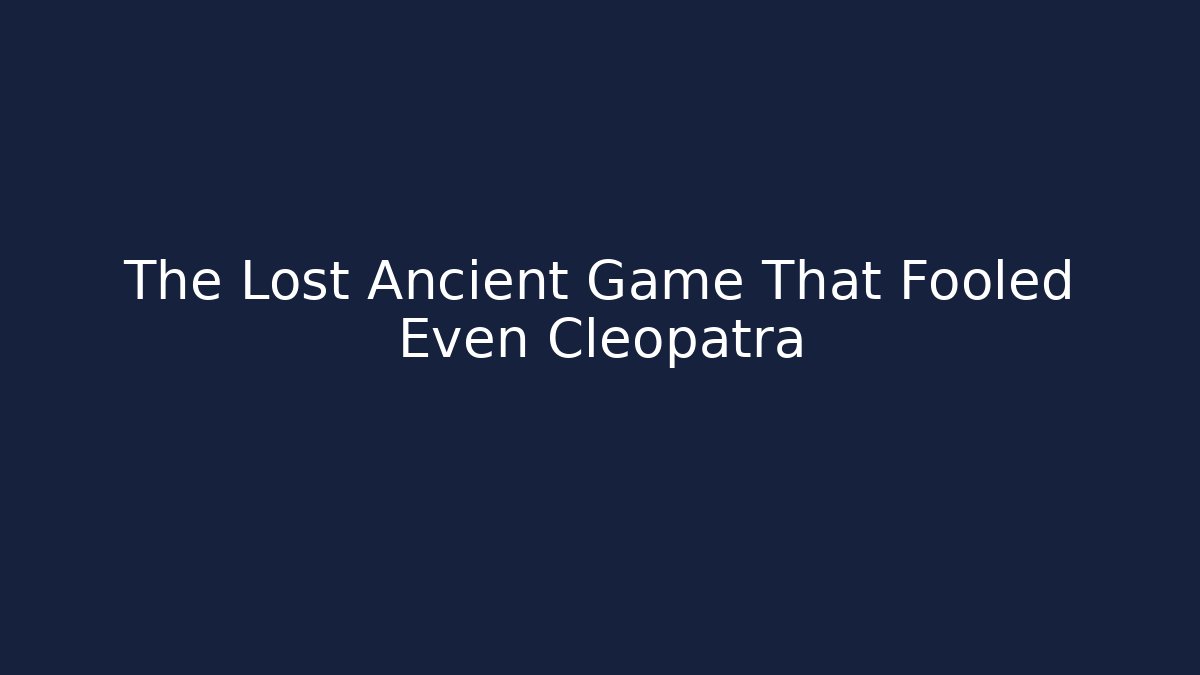 The Lost Ancient Game That Fooled Even Cleopatra