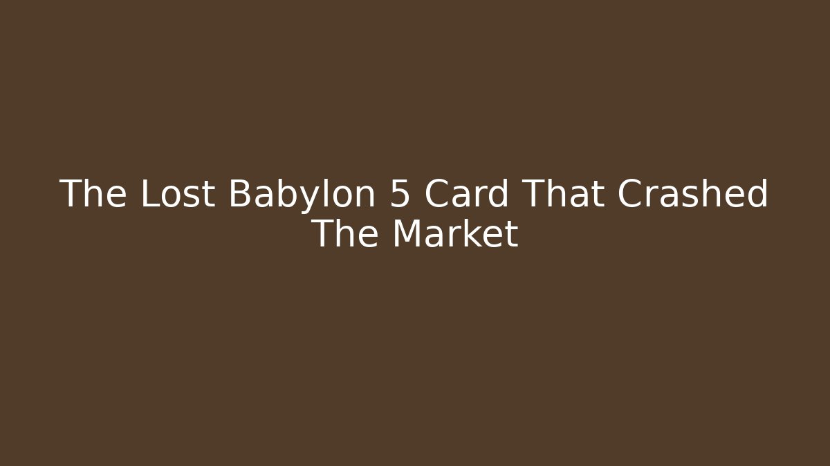 The Lost Babylon 5 Card That Crashed The Market