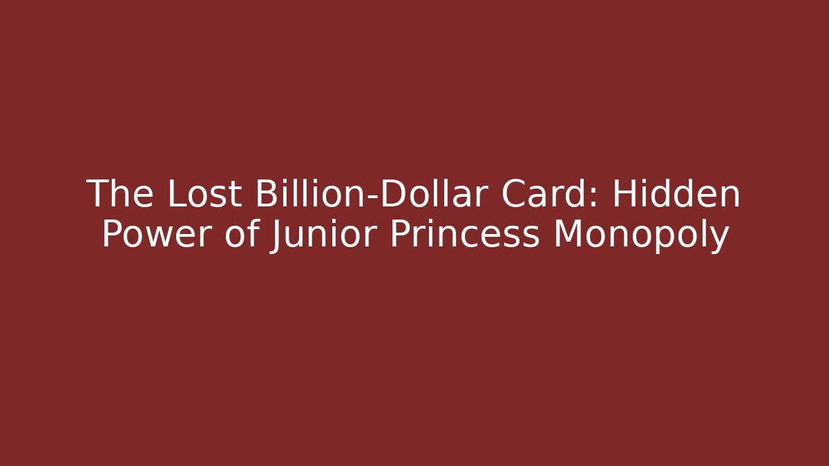 The Lost Billion-Dollar Card: Hidden Power of Junior Princess Monopoly