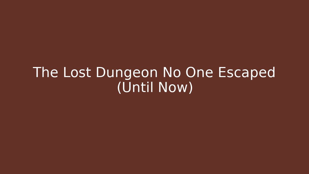 The Lost Dungeon No One Escaped (Until Now) - Create More Assets