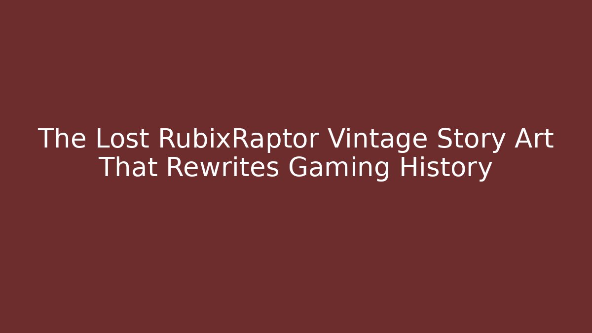 The Lost RubixRaptor Vintage Story Art That Rewrites Gaming History