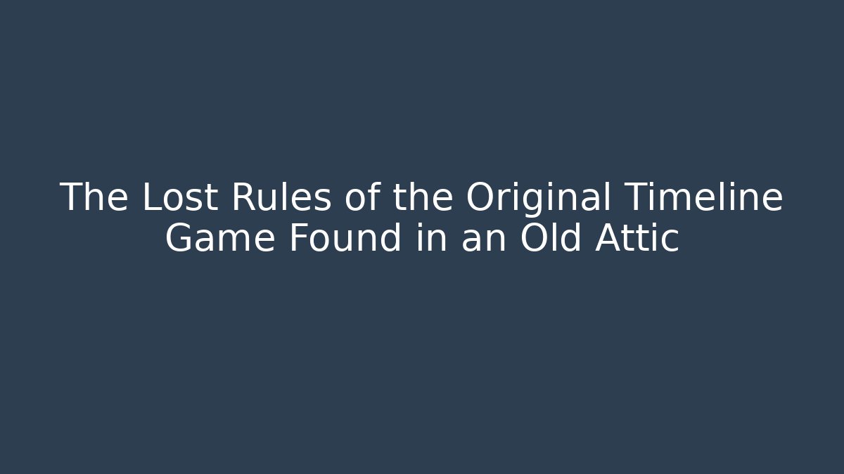 The Lost Rules of the Original Timeline Game Found in an Old Attic