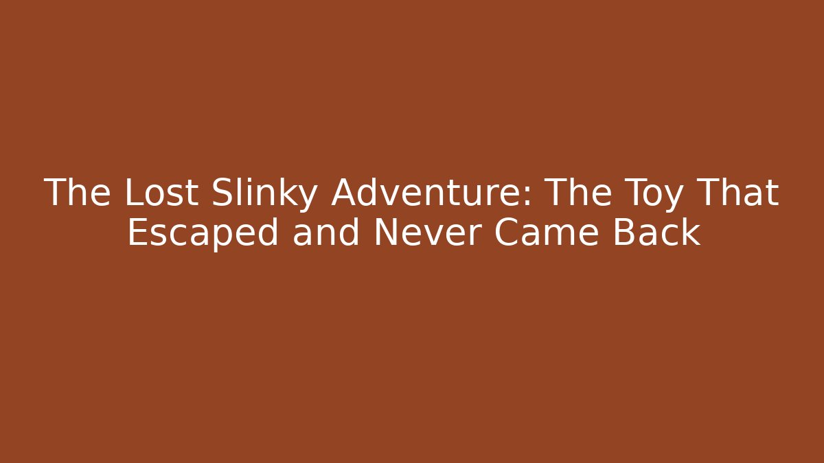 The Lost Slinky Adventure: The Toy That Escaped and Never Came Back