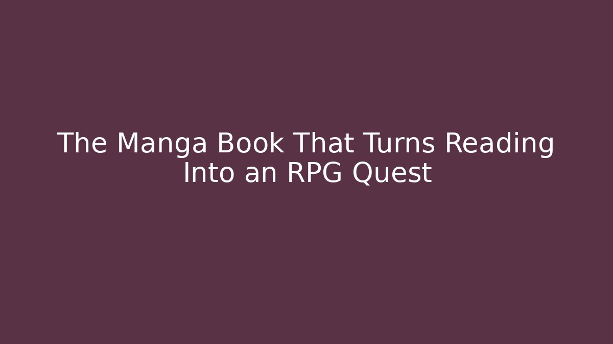 The Manga Book That Turns Reading Into an RPG Quest