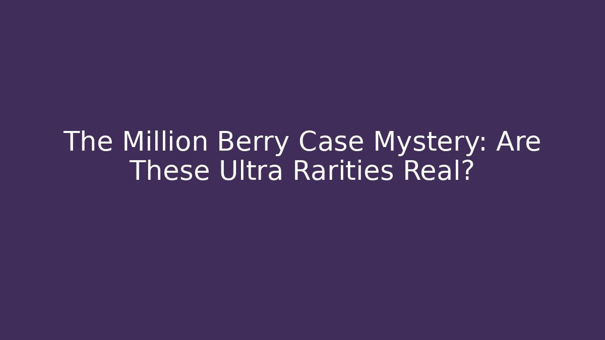 The Million Berry Case Mystery: Are These Ultra Rarities Real?