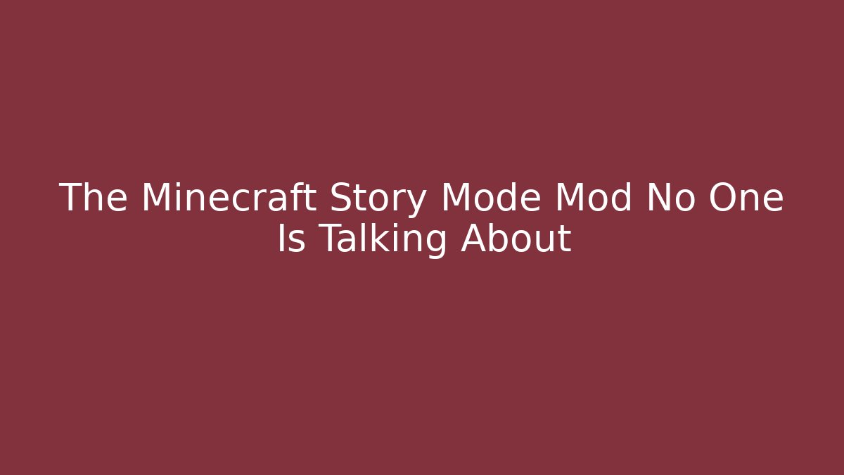 The Minecraft Story Mode Mod No One Is Talking About