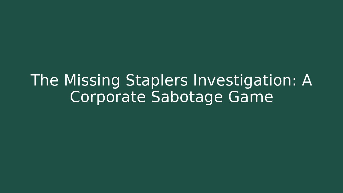 The Missing Staplers Investigation: A Corporate Sabotage Game