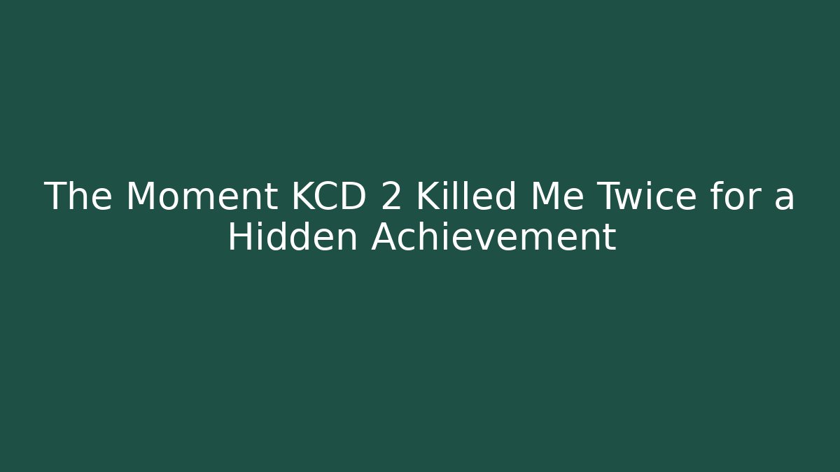The Moment KCD 2 Killed Me Twice for a Hidden Achievement