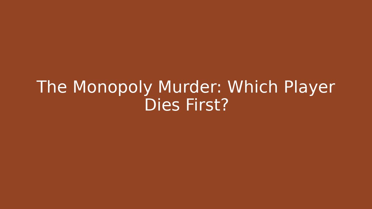The Monopoly Murder: Which Player Dies First?