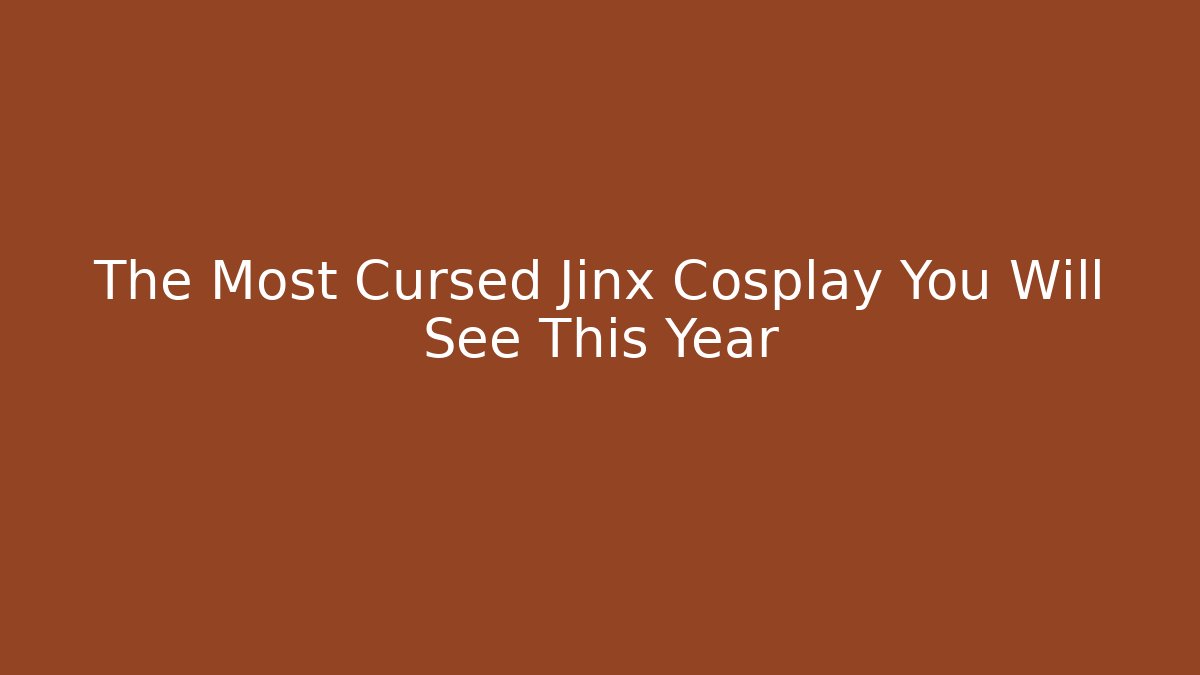 The Most Cursed Jinx Cosplay You Will See This Year