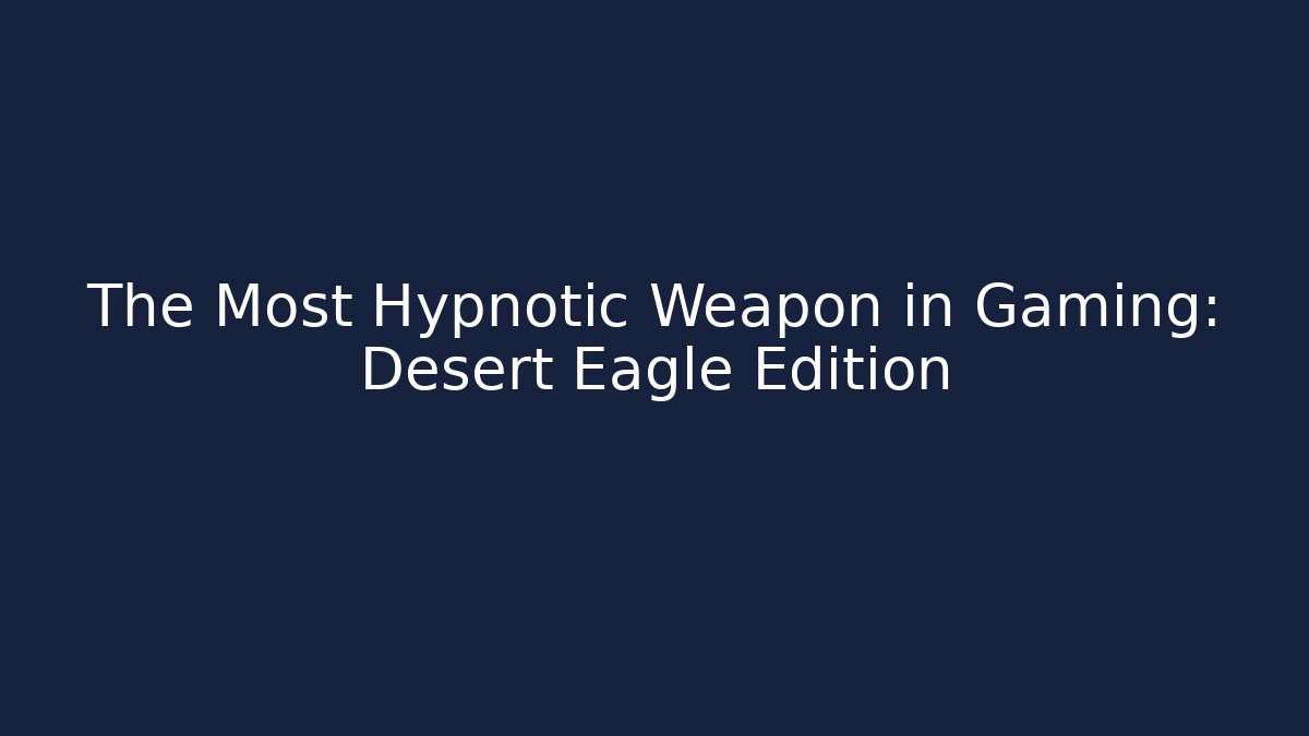 The Most Hypnotic Weapon in Gaming: Desert Eagle Edition - Create More Assets
