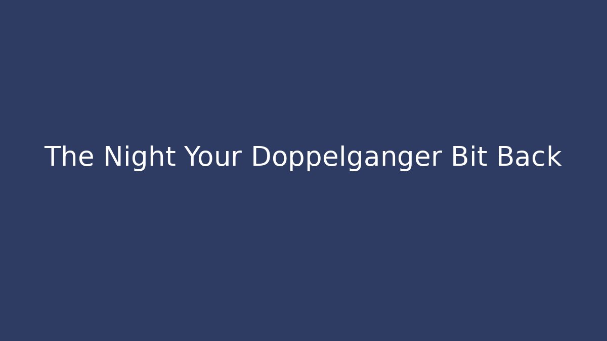 The Night Your Doppelganger Bit Back