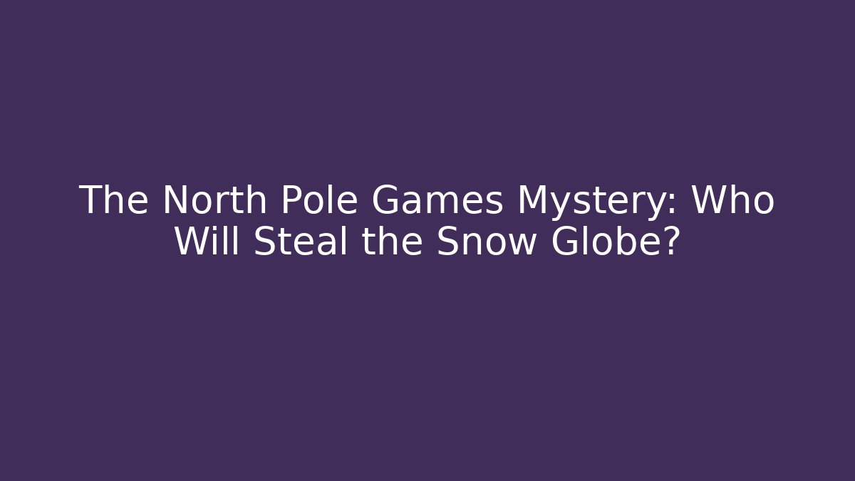 The North Pole Games Mystery: Who Will Steal the Snow Globe?