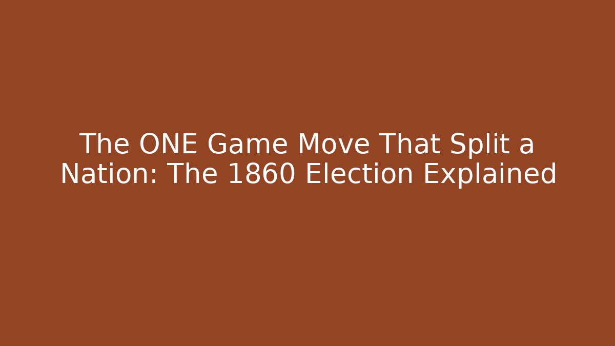 The ONE Game Move That Split a Nation: The 1860 Election Explained