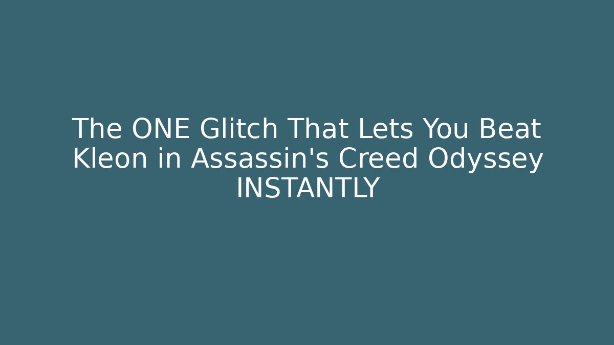 The ONE Glitch That Lets You Beat Kleon in Assassin's Creed Odyssey INSTANTLY