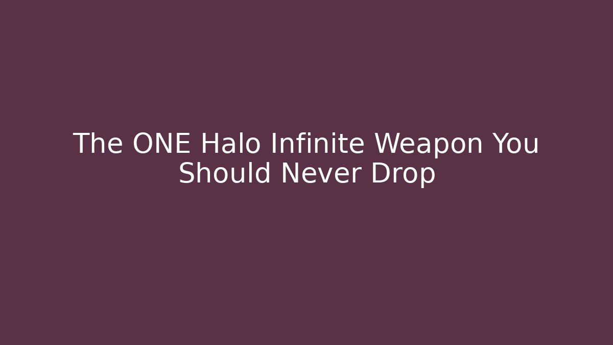 The ONE Halo Infinite Weapon You Should Never Drop
