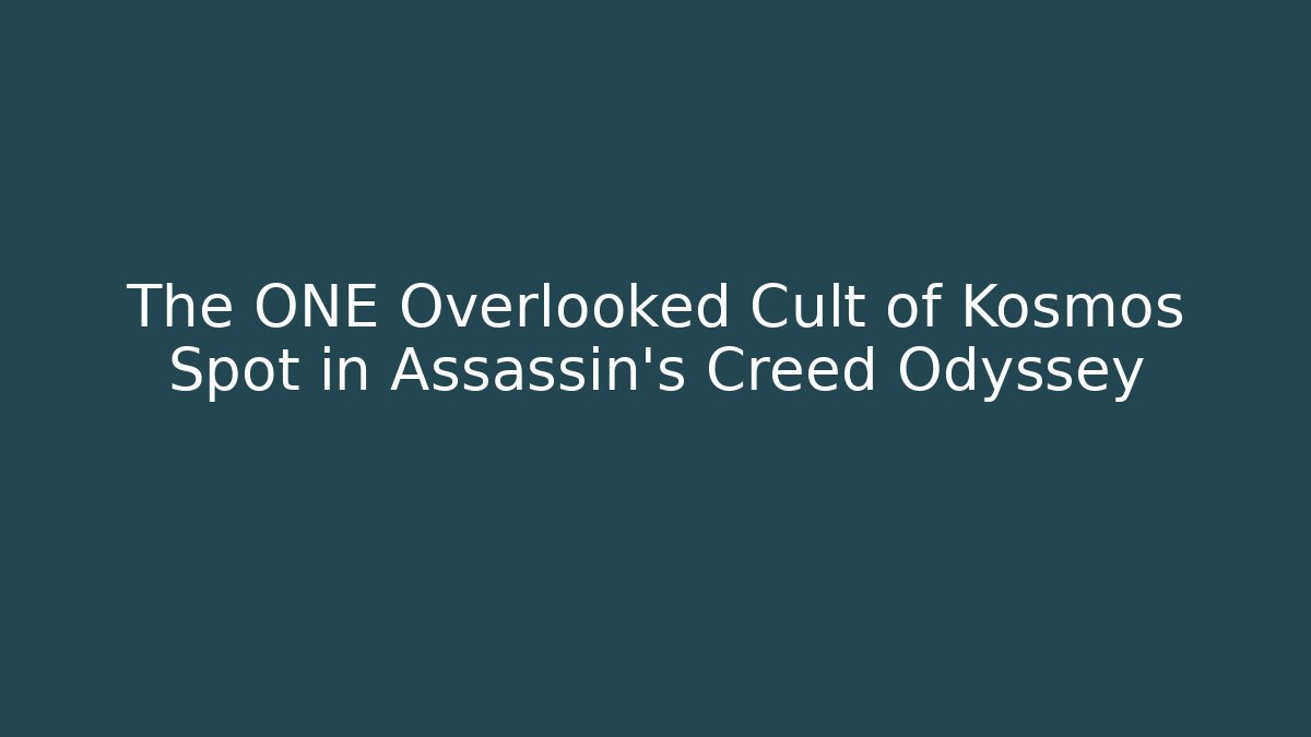 The ONE Overlooked Cult of Kosmos Spot in Assassin's Creed Odyssey