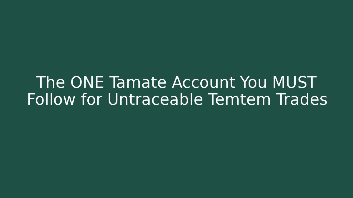 The ONE Tamate Account You MUST Follow for Untraceable Temtem Trades
