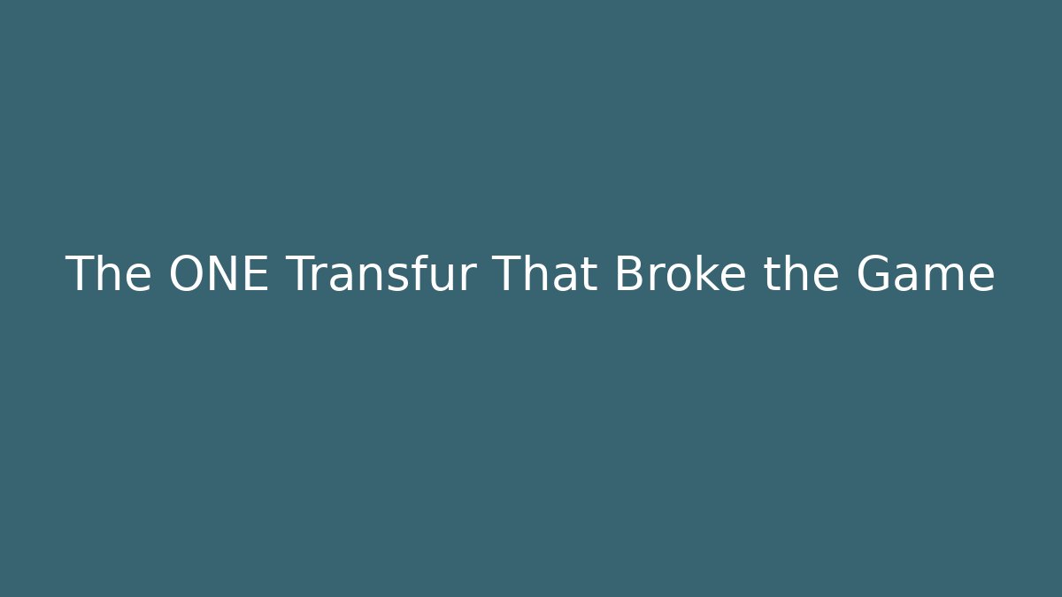 The ONE Transfur That Broke the Game
