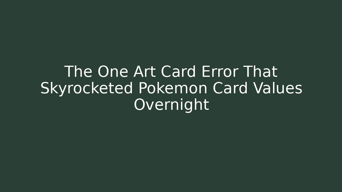 The One Art Card Error That Skyrocketed Pokemon Card Values Overnight