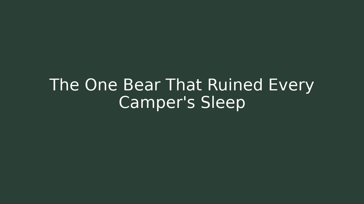 The One Bear That Ruined Every Camper's Sleep - Create More Assets