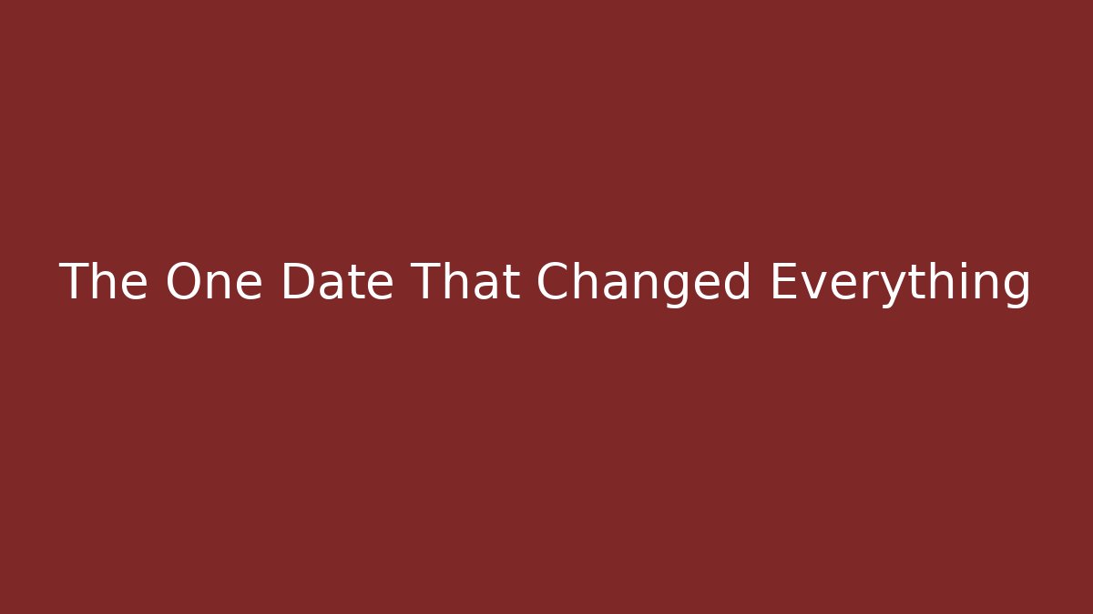 The One Date That Changed Everything - Create More Assets