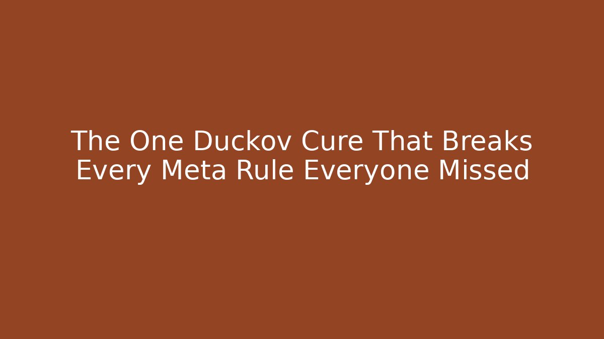 The One Duckov Cure That Breaks Every Meta Rule Everyone Missed