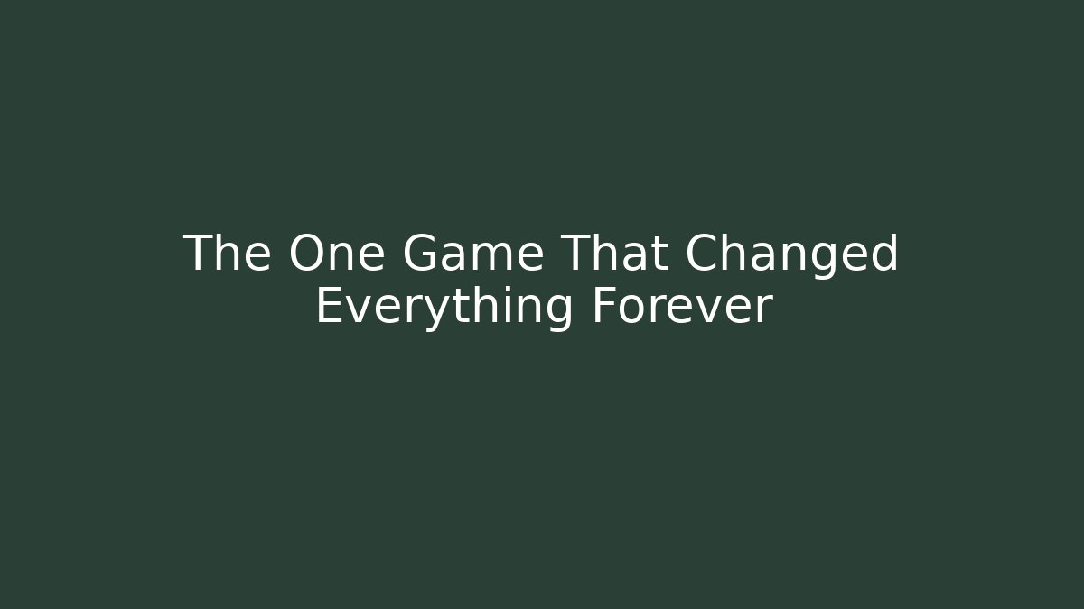 The One Game That Changed Everything Forever - Create More Assets