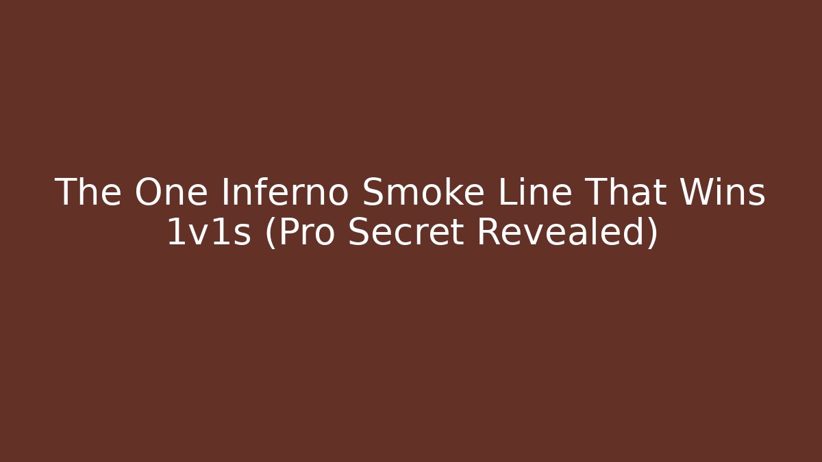 The One Inferno Smoke Line That Wins 1v1s (Pro Secret Revealed)