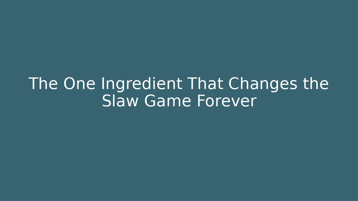 The One Ingredient That Changes the Slaw Game Forever - Create More Assets