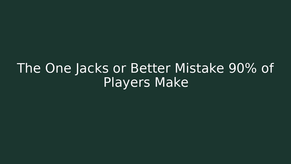 The One Jacks or Better Mistake 90% of Players Make
