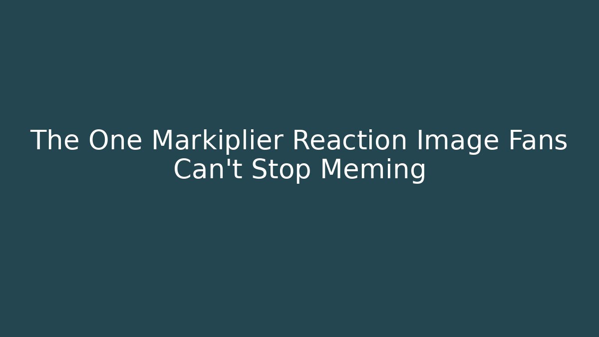 The One Markiplier Reaction Image Fans Can't Stop Meming