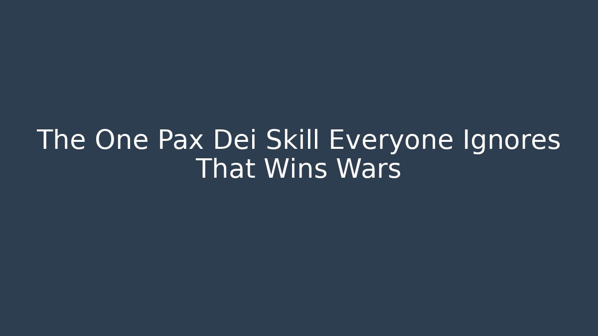 The One Pax Dei Skill Everyone Ignores That Wins Wars