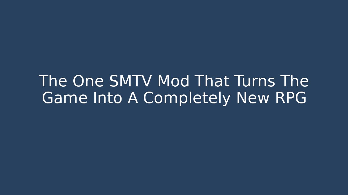 The One SMTV Mod That Turns The Game Into A Completely New RPG