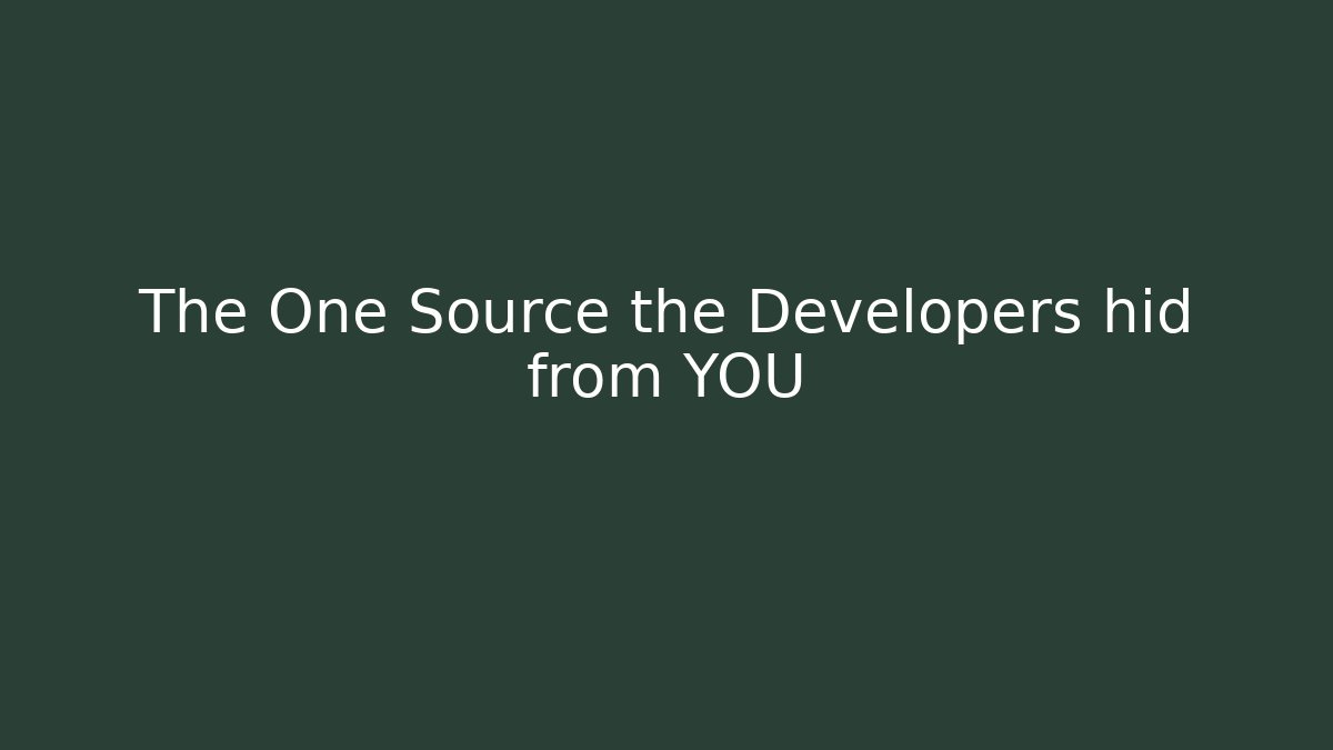 The One Source the Developers hid from YOU - Create More Assets
