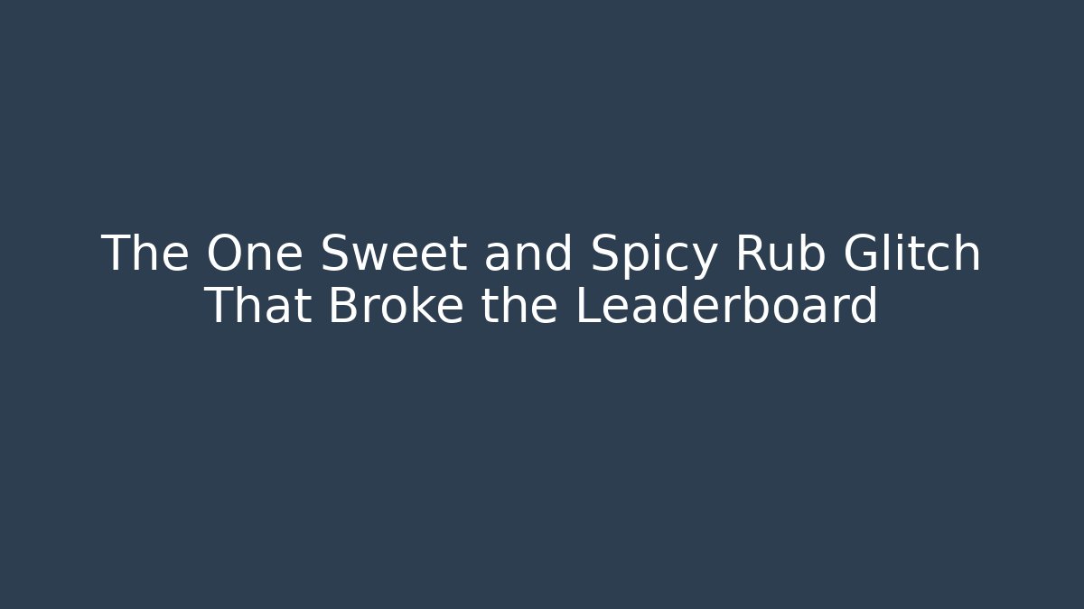 The One Sweet and Spicy Rub Glitch That Broke the Leaderboard