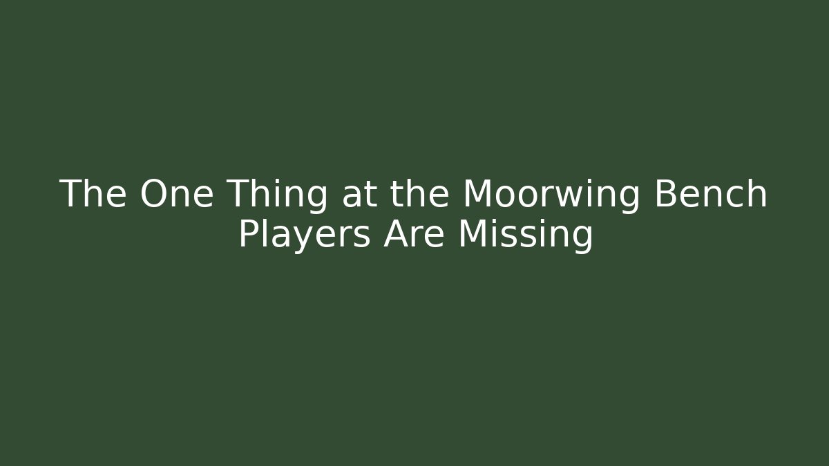 The One Thing at the Moorwing Bench Players Are Missing